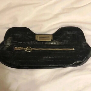Maxx New York croco-embossed leather clutch.